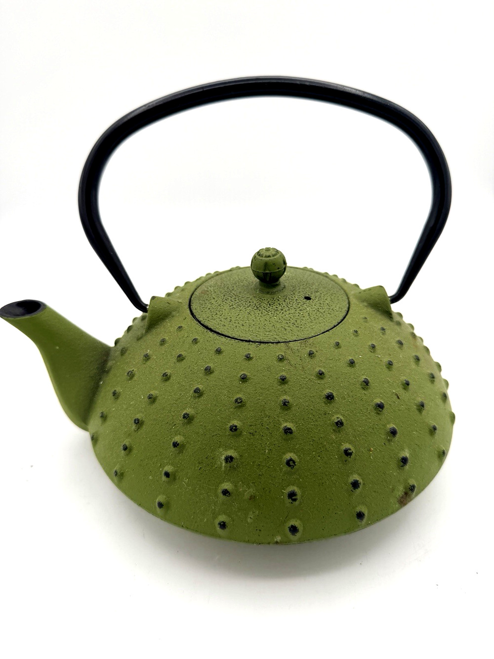 Iwachu Japanese Cast Iron Teapot Green Arare Hobnail Tetsubin Infuser Tea Pot